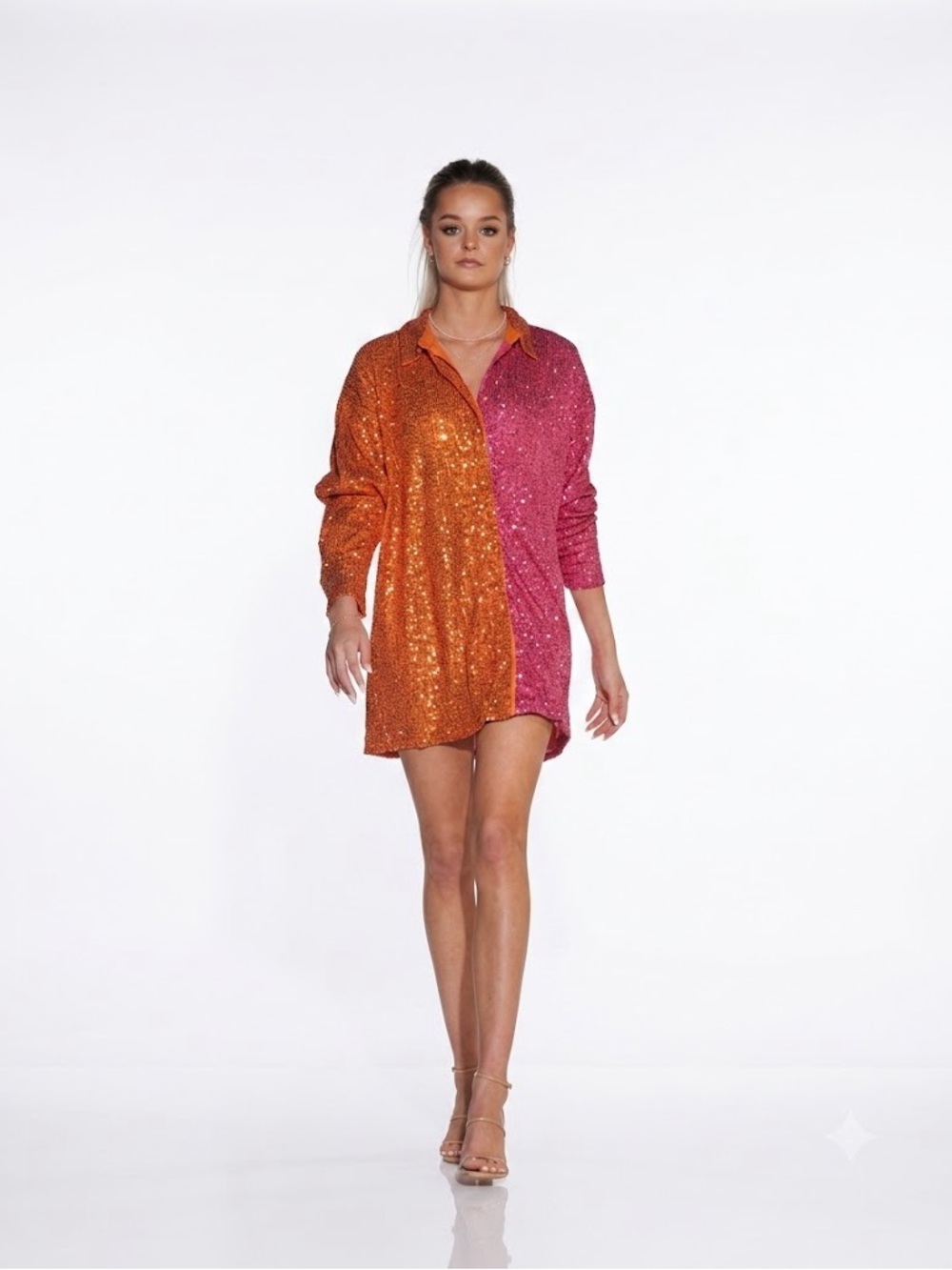 ✨ Äner The Label Pink Orange Sequin Dress / Size XXL NWT ✨ Influencer Favorite